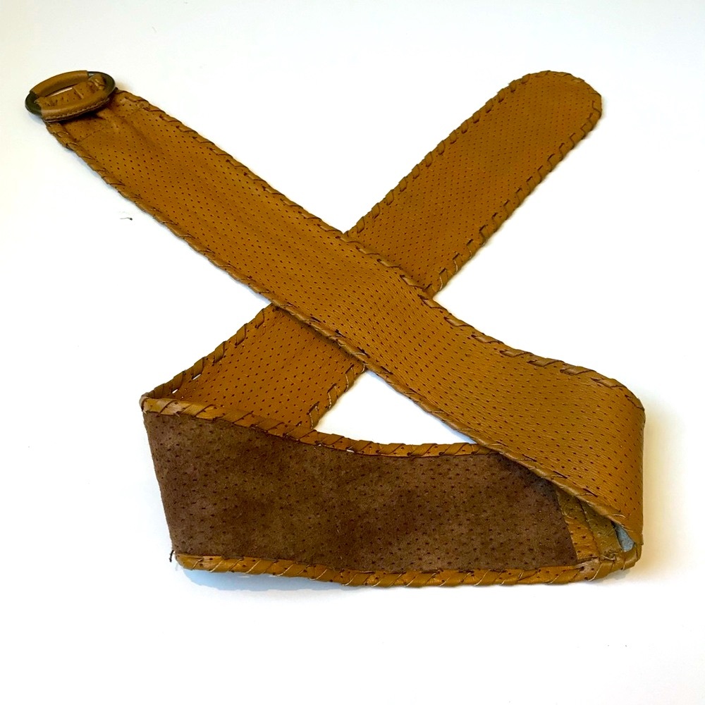 Carmel colored soft leather belt